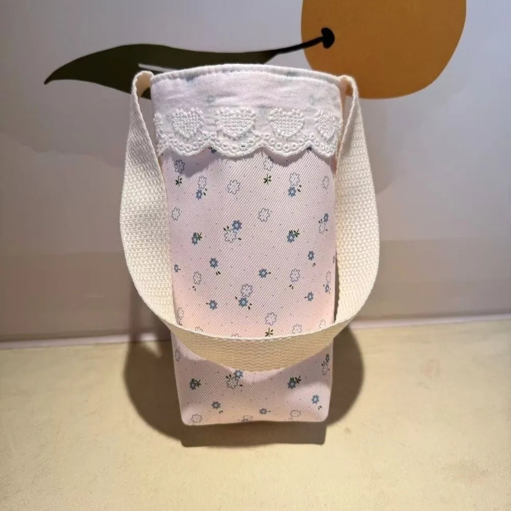 Lace Floral Water Bottle Cloth Bag – Portable Sleeve Carrier Bottle Sleeve Bag Richie's