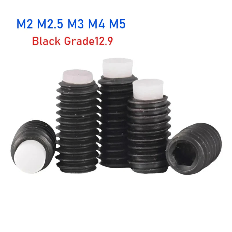 M2–M5 Grade 12.9 Black Hex Socket Nylon-Tip Grub Set Screws Grub Set Screws Richie's M5x3x1(10pcs) 45mm