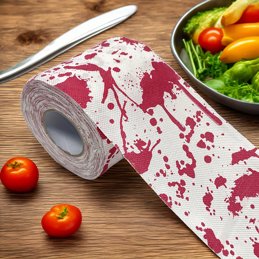 Halloween Blood Splatter Toilet Paper – Spooky Party Prop Roll Novelty Toilet Paper Richie's
