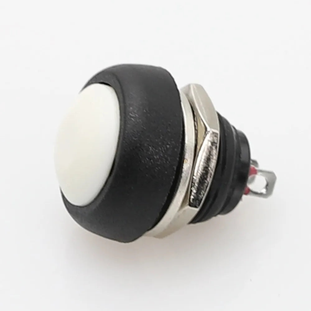 6Pcs PBS-33b 12mm Waterproof Momentary Push Button Switch 2-Pin Push Button Switch Richie's WHITE