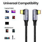 240W USB-C to USB-C Fast Charging Cable Dual 90° Braided 1M USB-C Charging Cable Richie's