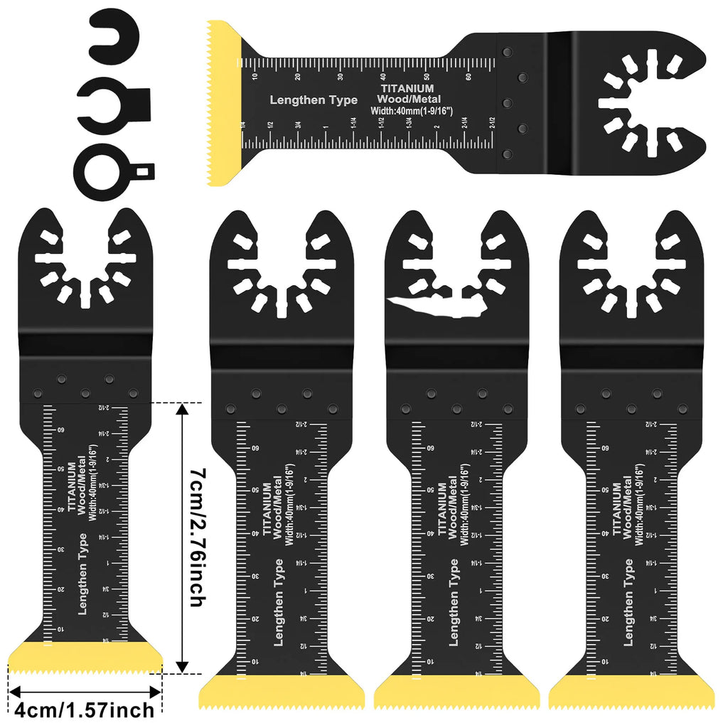Titanium Coated Oscillating Multitool Saw Blades 5/6Pcs Oscillating Saw Blades Richie's 40mm 5pcs long