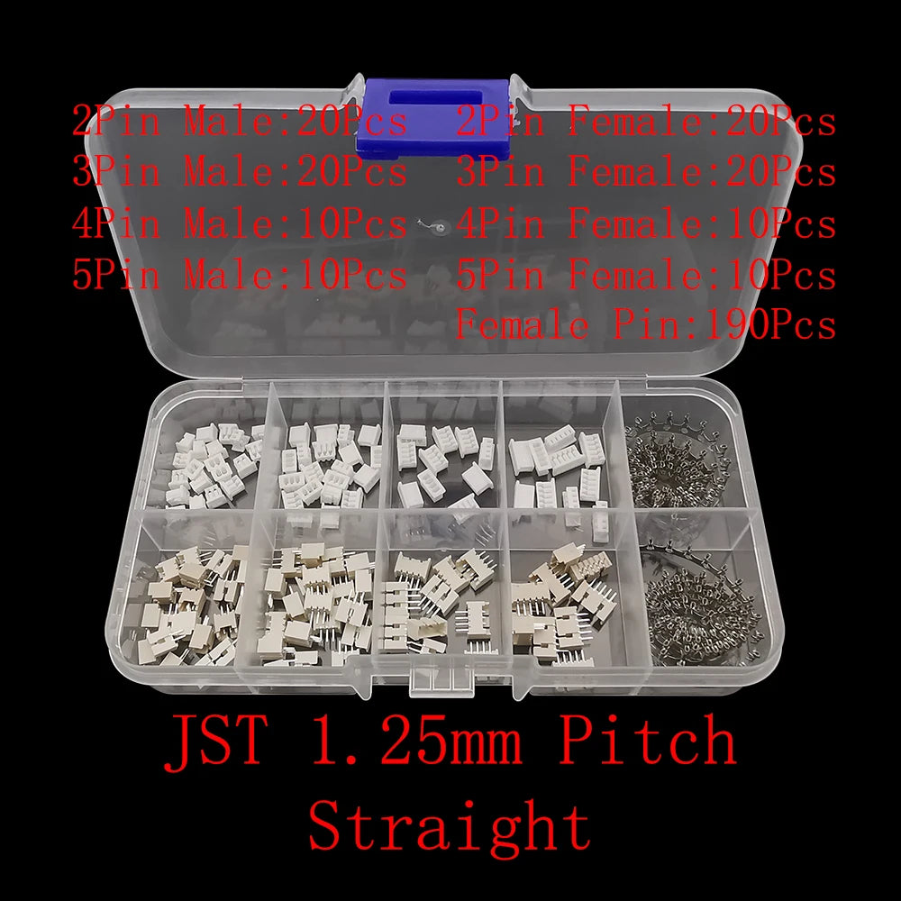 JST Connector Kit – Multi-Pitch Male & Female Housing Terminal Set Connector Terminal Kit Richie's JST 1.25mm Straight