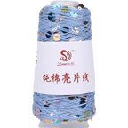 Sequin Bead Hand Knitting Yarn – Sparkle DIY Craft Thread Knitting Yarn Richie's Blue