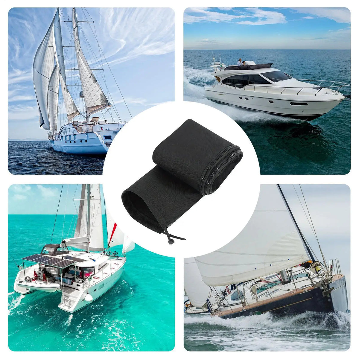 48-Inch Zippered Outboard Rigging Sleeve | Trolling Motor Wire Wrap Marine Wire Sleeve Richie's