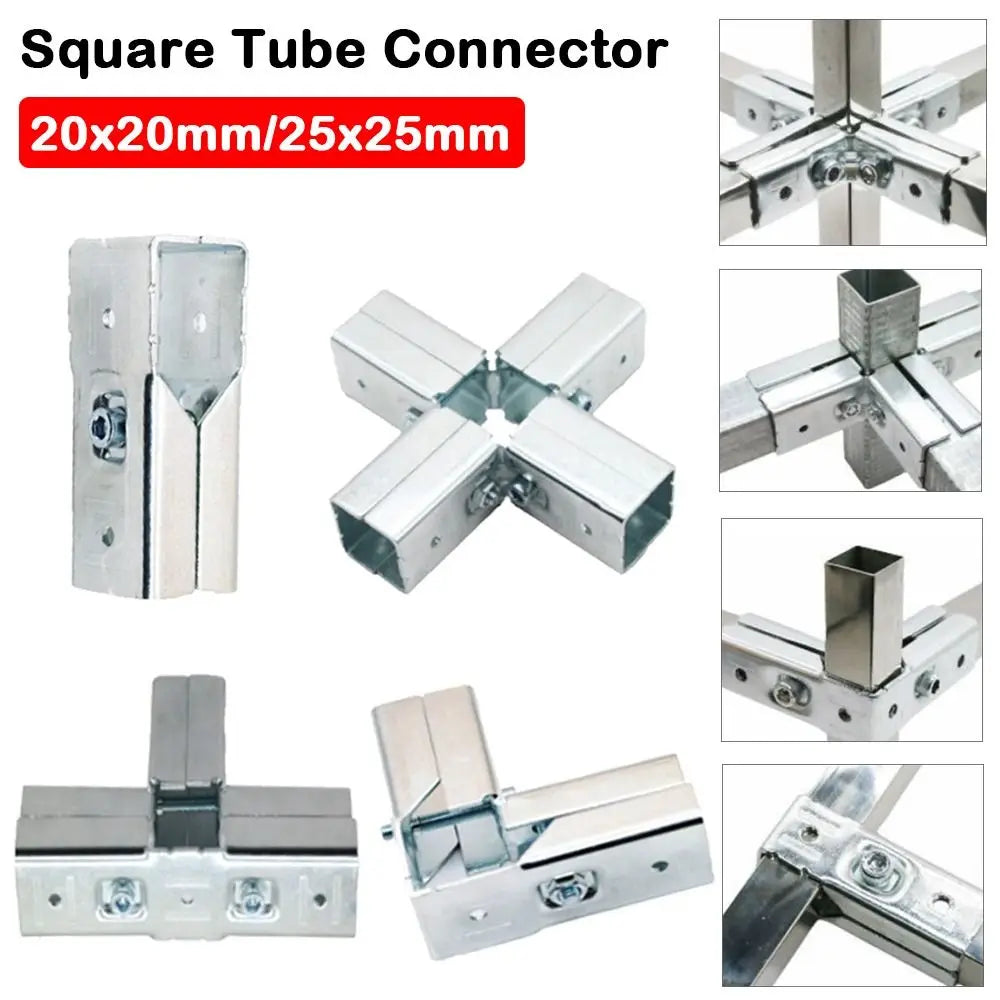 Galvanized Steel Square Tube Connector No-Weld Pipe Joint Buckle Pipe Joint Connector Richie's