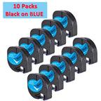 Dymo Letratag LT-100H Handheld Label Maker | 12mm Printer Label Maker Richie's 10pcs Black on Blue