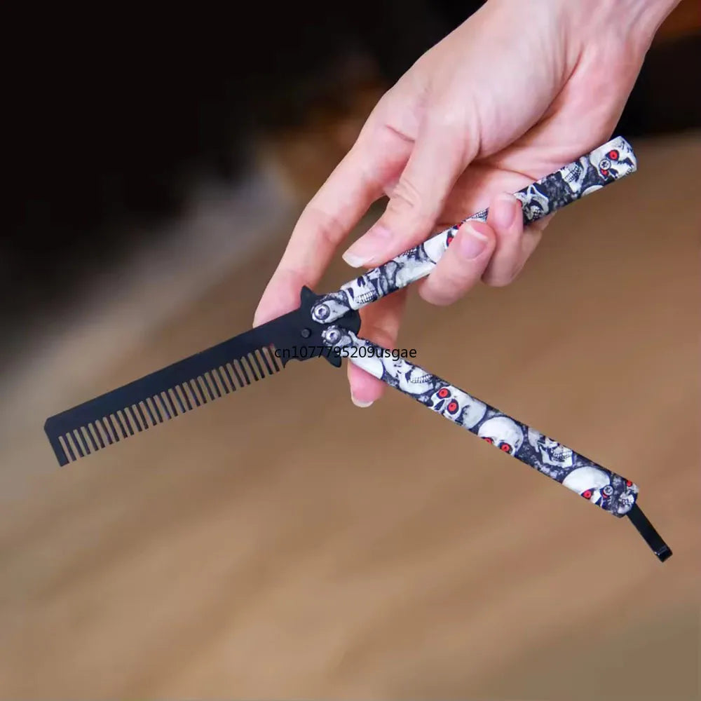 TOTNEND Butterfly Folding Comb – Stainless Steel Beard Styler Folding Grooming Comb Richie's