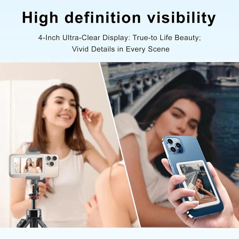 Wireless Bluetooth Selfie Mirror Screen – Magnetic Vlog Display Selfie Monitor Screen Richie's