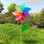 Colorful Wooden Windmill Wind Spinner Garden Ornament 14–32CM Garden Wind Spinner Richie's 32CM Striped