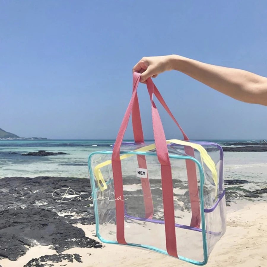 PVC Transparent Tote Bag – Women's Large Beach Shoulder Bag Tote Shoulder Bag Richie's