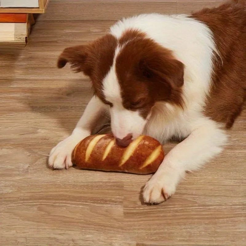 Fabric Bread-Shaped Dog Chew Toy for Small Breeds | Richie's Dog Chew Toy Richie's