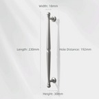 Zinc Alloy Cabinet Pull Handles & Drawer Knobs – Brushed Silver Cabinet Pull Handles Richie's Silver 192mm