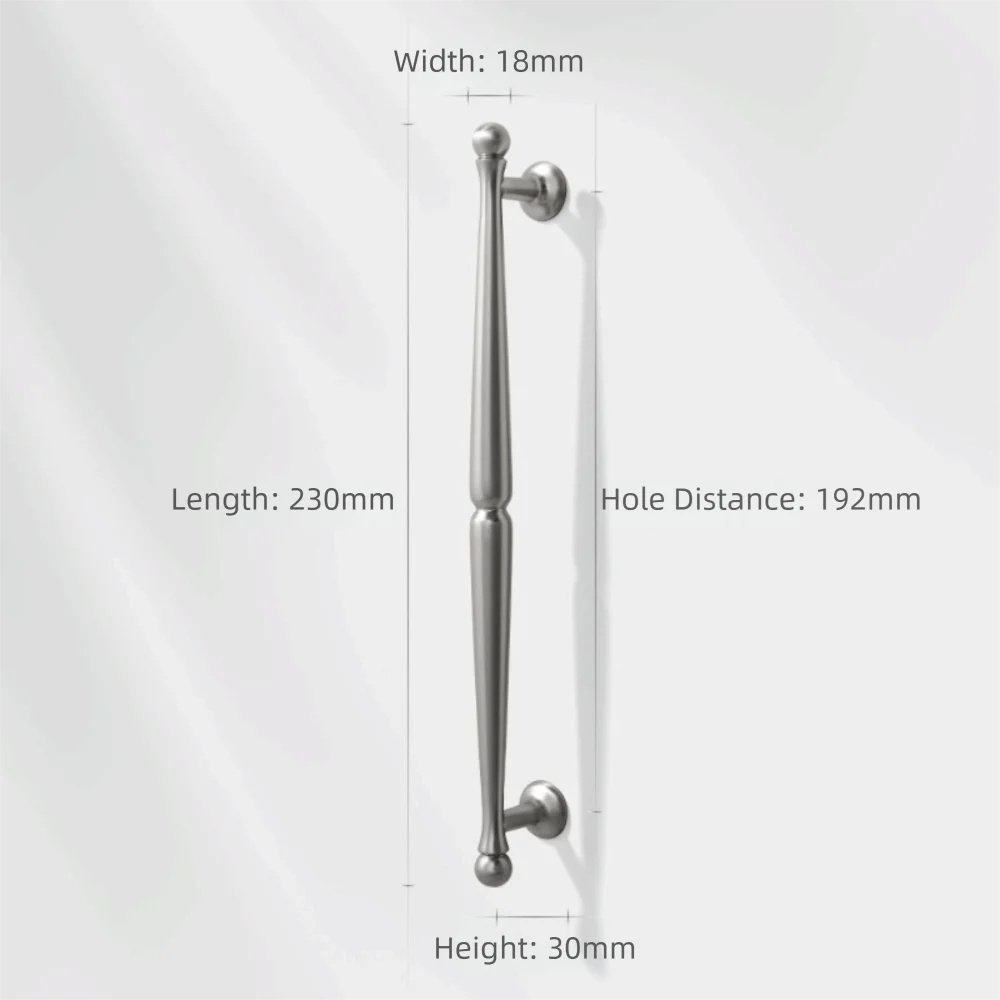 Zinc Alloy Cabinet Pull Handles & Drawer Knobs – Brushed Silver Cabinet Pull Handles Richie's Silver 192mm