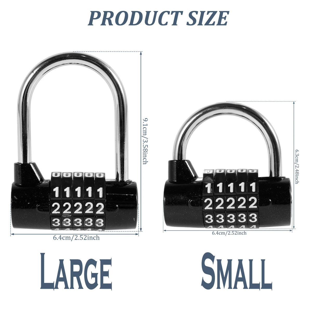 5-Digit Combination Padlock – Resettable Zinc Alloy Lock Combination Padlock Richie's