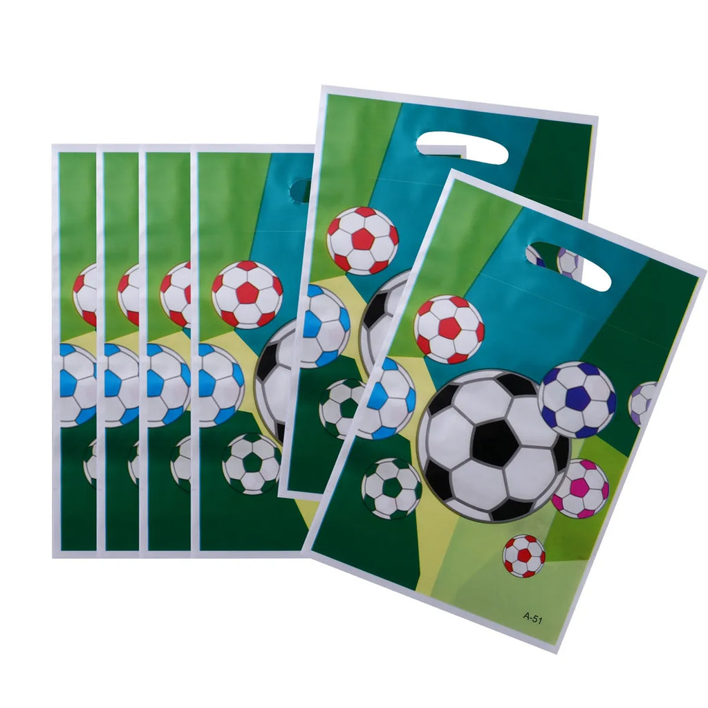 6 Soccer Theme Party Favor Gift Bags – Waterproof PE Paper Party Favor Bags Richie's