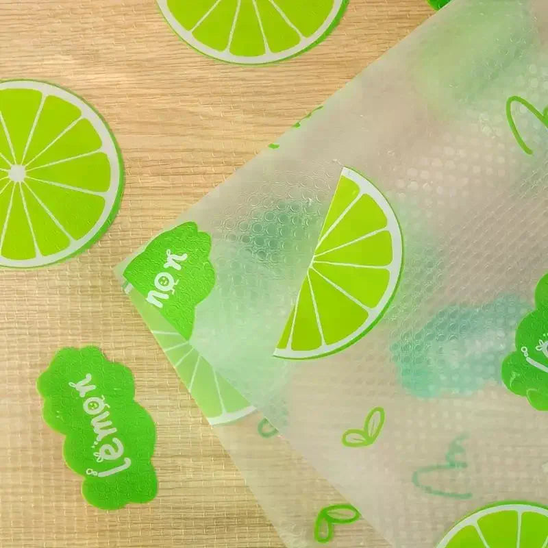 Lemon Pattern Fridge Liner Set 4/8Pcs – Waterproof Non-Slip EVA Refrigerator Shelf Liner Richie's