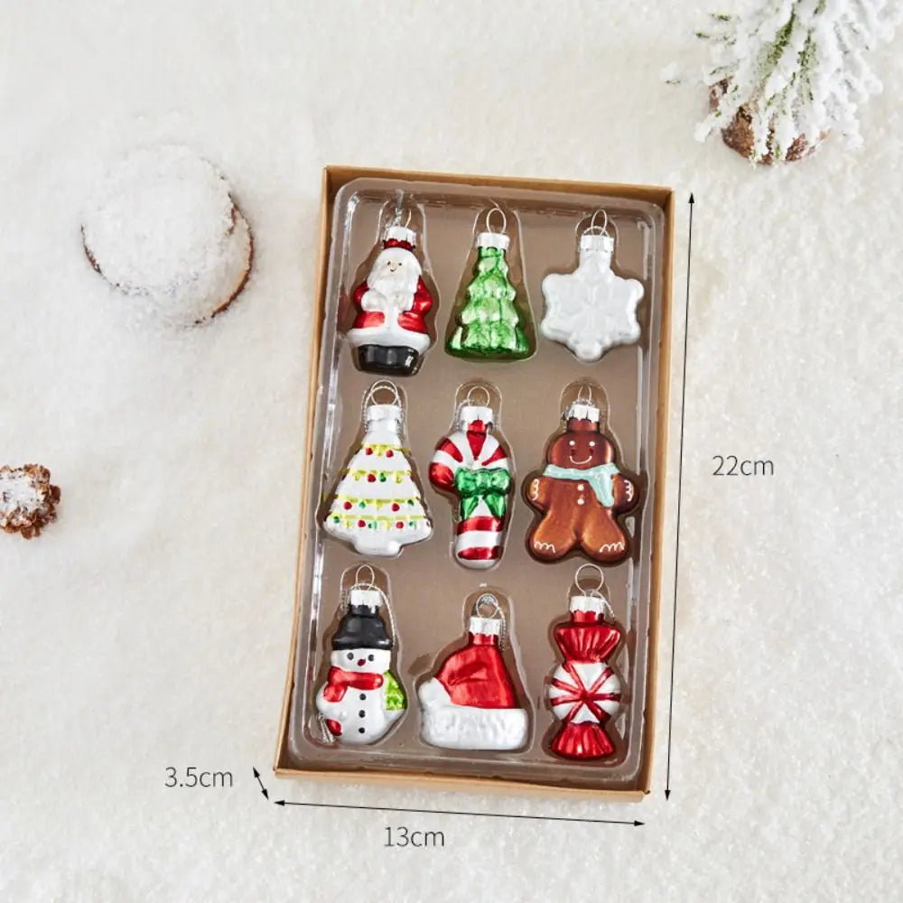 Hand-Painted Glass Christmas Ornaments Set 6/9 Pcs – Snowman Christmas Ornament Set Richie's