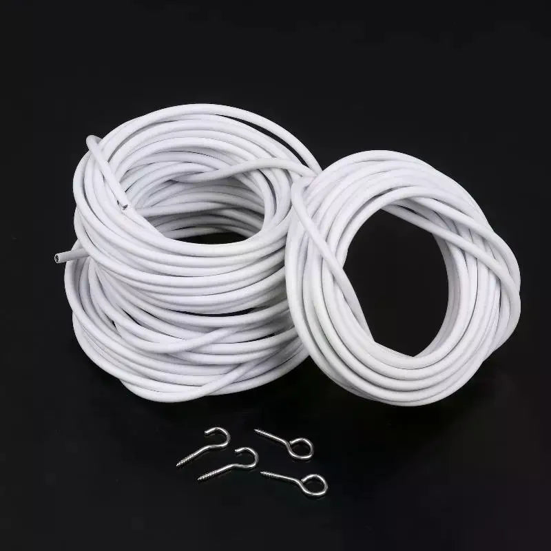 Curtain Spring Wire 2–6M with Hooks & Eyes | Easy Wall Hanging Curtain Wire Kit Richie's