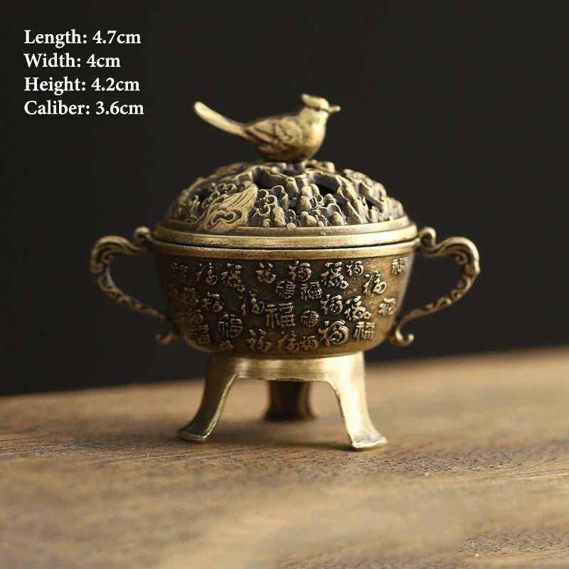 Vintage Alloy Incense Burner Stick Holder – Mini Hollow Censer Incense Burner Richie's A10