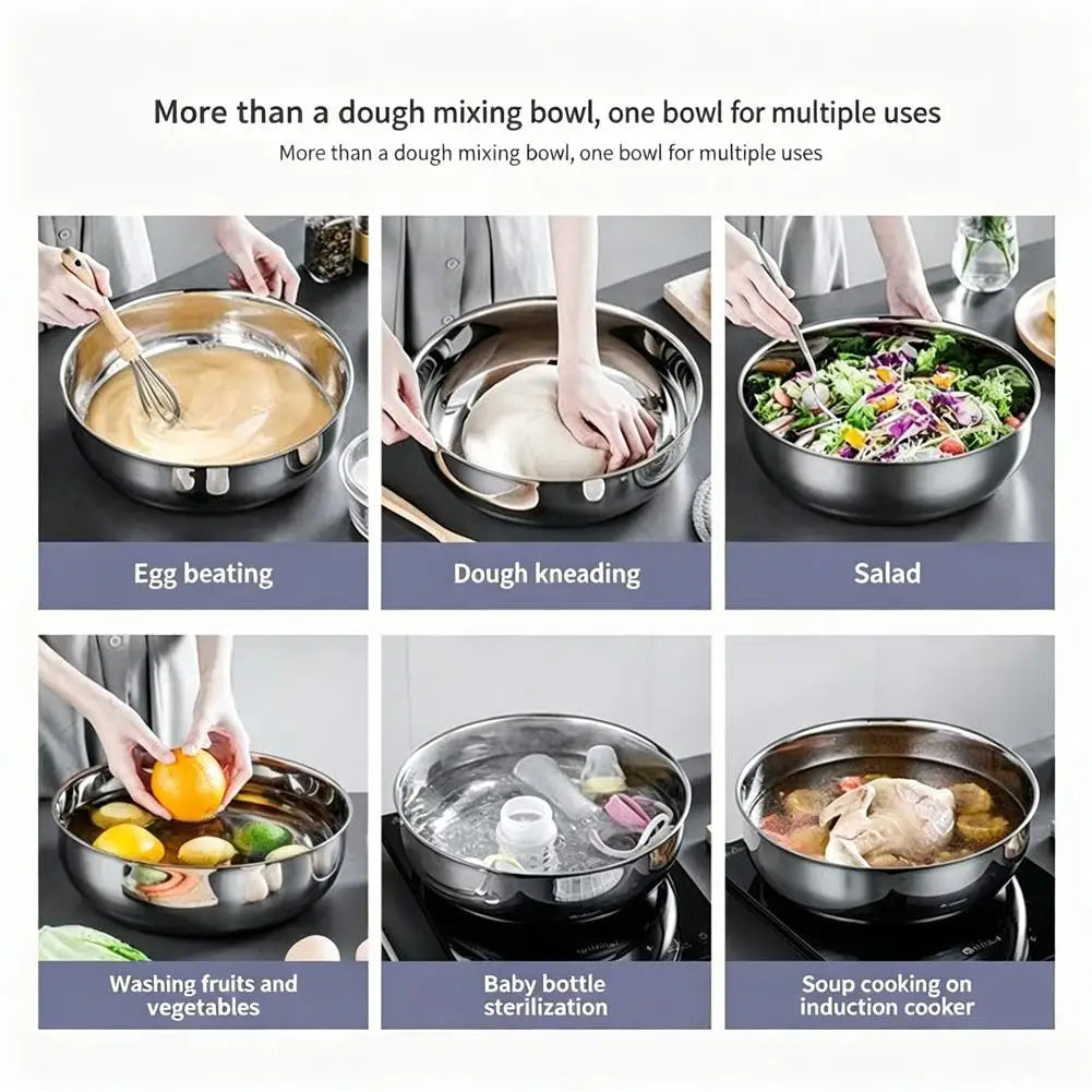 Large Stainless Steel Mixing Bowl – Non-Slip Salad & Baking Stainless Steel Mixing Bowl Richie's