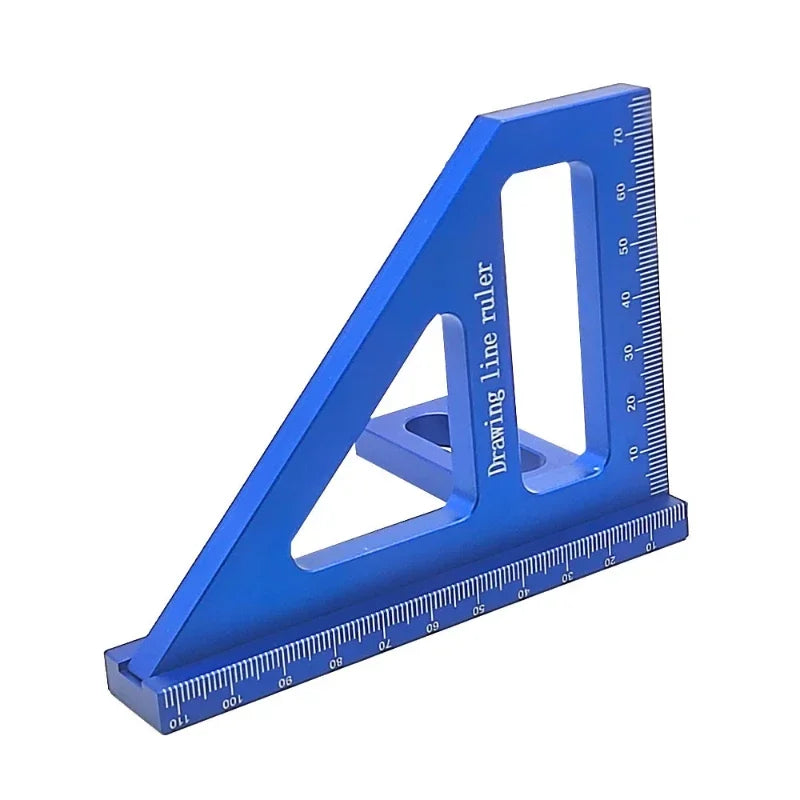 Aluminum Alloy Woodworking Square Protractor Miter Triangle Ruler Woodworking Measuring Ruler Richie's Metric system Blue