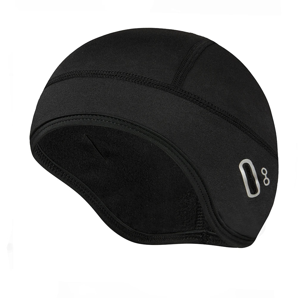 Men's Fleece Beanie with Glasses Hole – Winter Cycling Hat Fleece Beanie Hat Richie's black