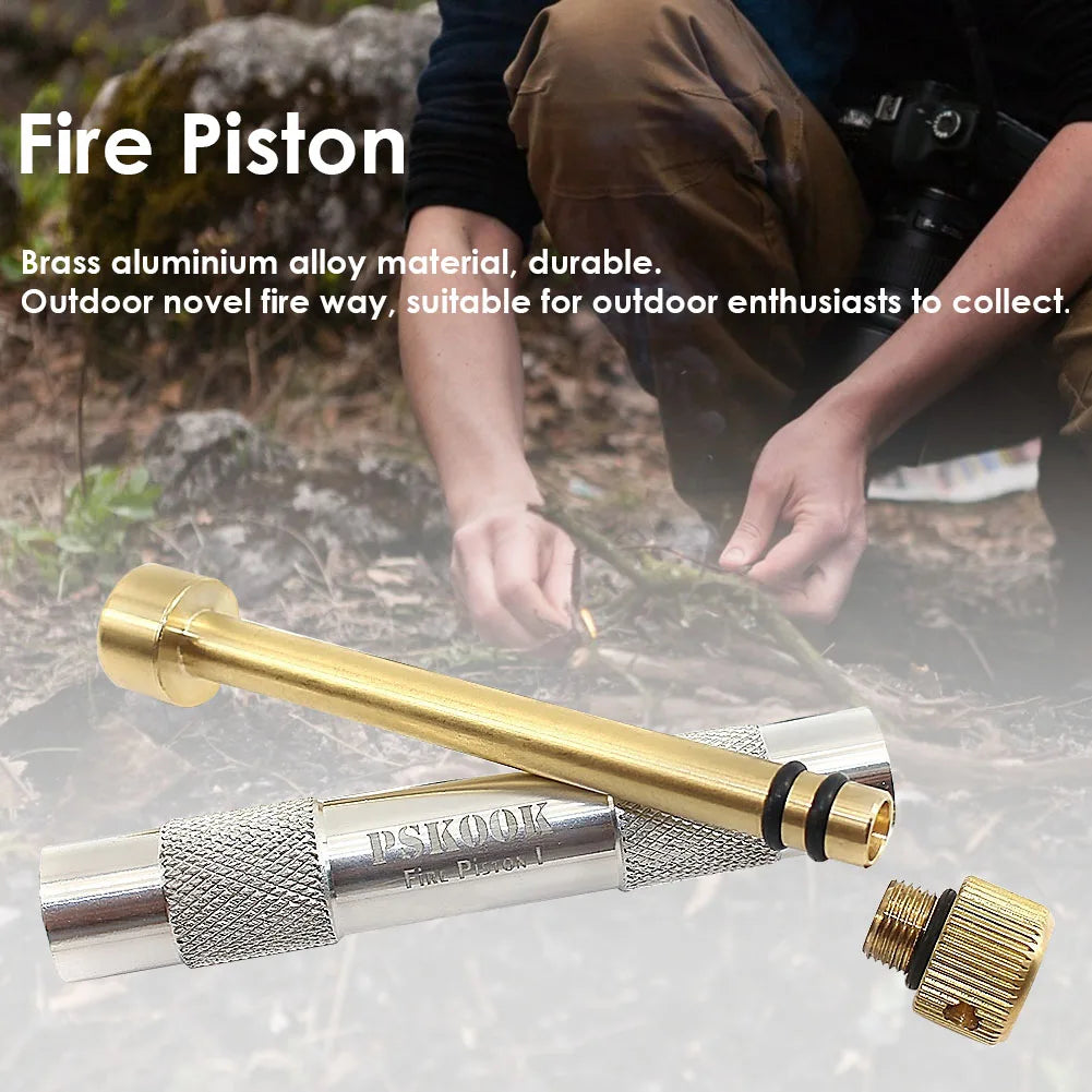 Brass Fire Piston Kit – Air Compression Fire Starter Tool Fire Piston Starter Richie's