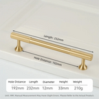 Solid Brass Cabinet Handles Vertical Fluting Drawer Pulls Cabinet Drawer Pulls Richie's Gold 192mm