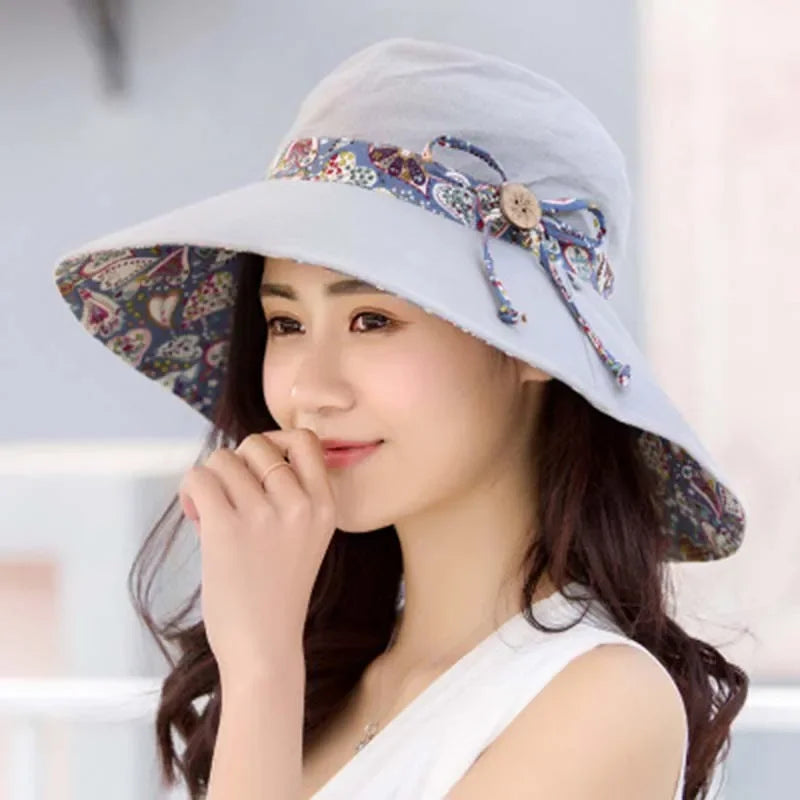 Women's Wide Brim UV Sun Hat | Cotton Beach Cap Women's Sun Hat Richie's light gray 56-58cm