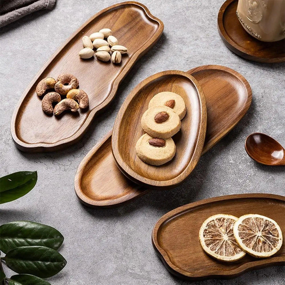 Acacia Wood Tea Tray – Japanese Style Serving Plate Wooden Serving Tray Richie's