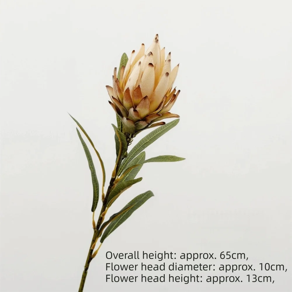 Flocked Artificial Emperor Protea Flower Large Silk Bloom 65cm Artificial Flower Richie's