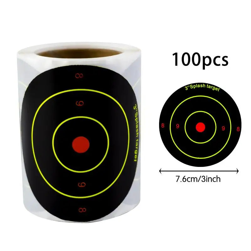 Square Shooting Target Stickers – Fluorescent Splash Impact Marks Shooting Target Stickers Richie's A3