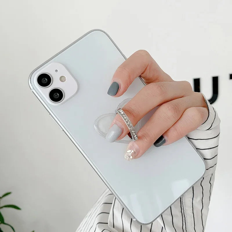 Transparent Diamond Ring Phone Holder – Rotatable Finger Grip Phone Ring Stand Richie's