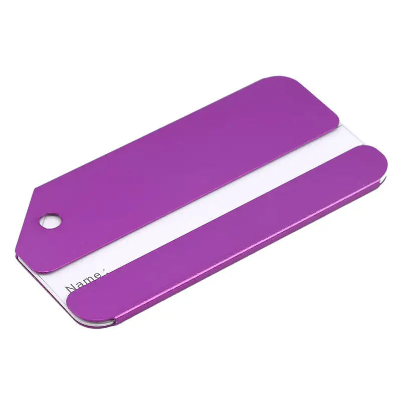Aluminium Luggage Tag – Metal Name & Address Label Holder Luggage Tag Richie's Purple