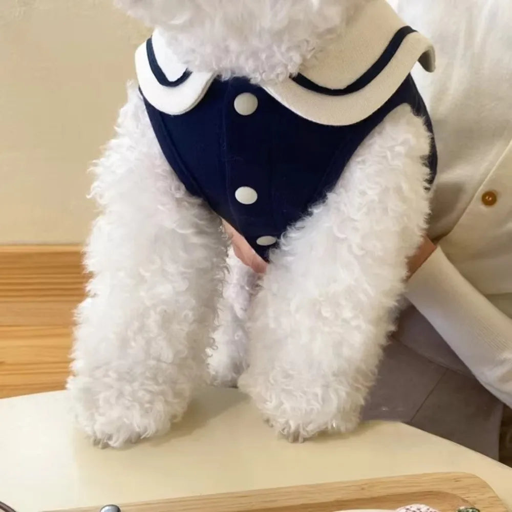 Soft Cotton Dog Sailor Vest | Breathable Puppy Outfit XS–XL Dog Vest Outfit Richie's