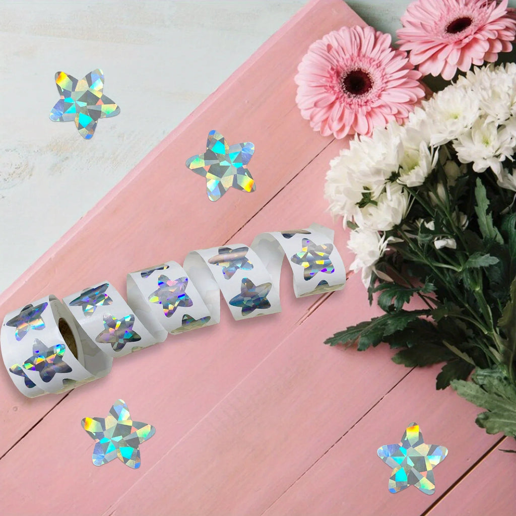 Laser Star Sticker Roll – Holographic Self-Adhesive Gift Labels Decorative Sticker Roll Richie's