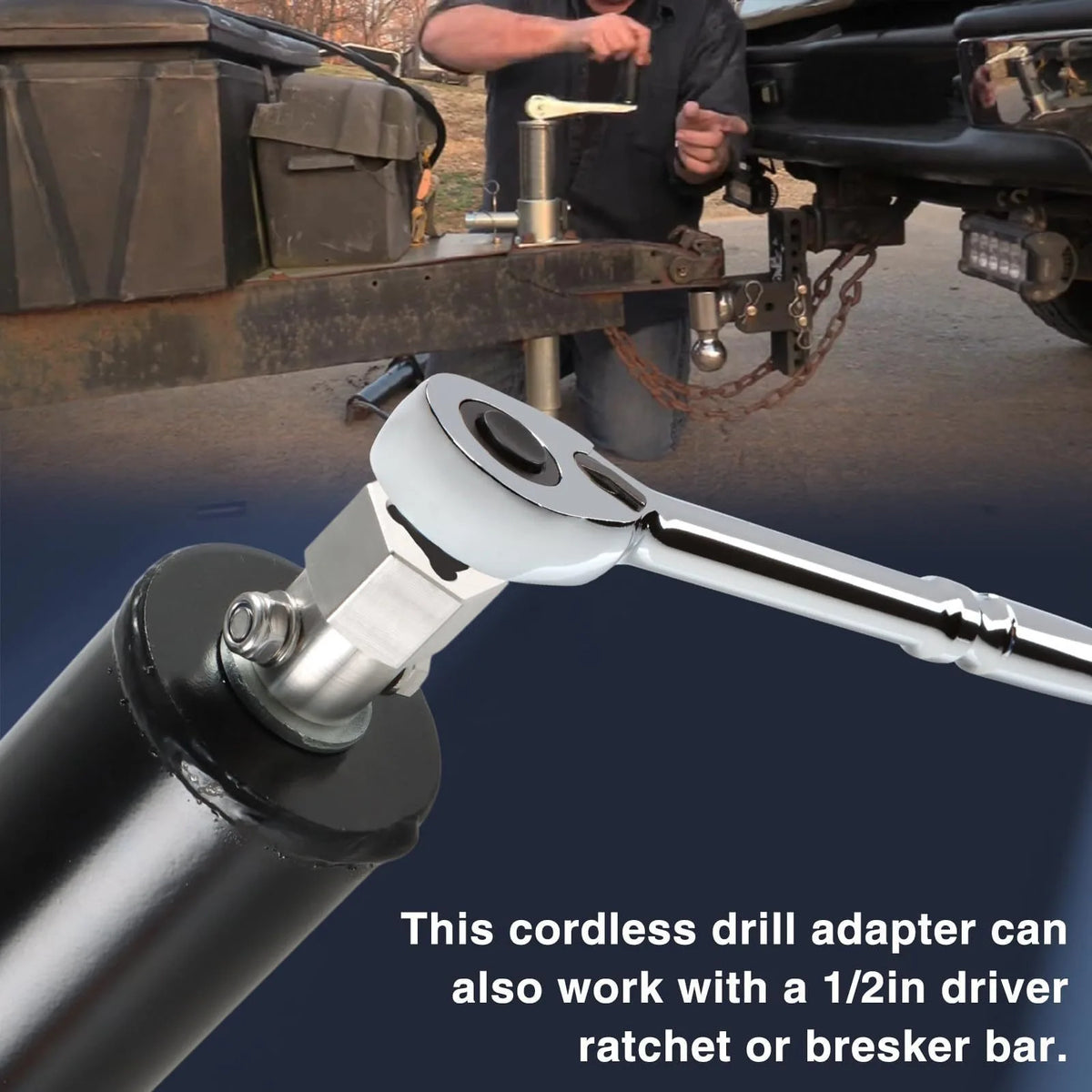 Trailer Top Wind Jack Drill Adapter – 1/2" Socket Bit Drill Adapter Tool Richie's