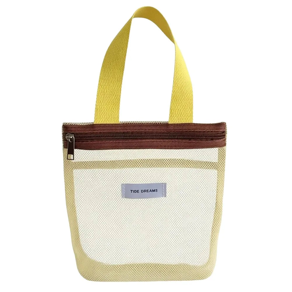 Portable Transparent Mesh Toiletry & Makeup Bag – 5 Colors Mesh Toiletry Bag Richie's Yellow