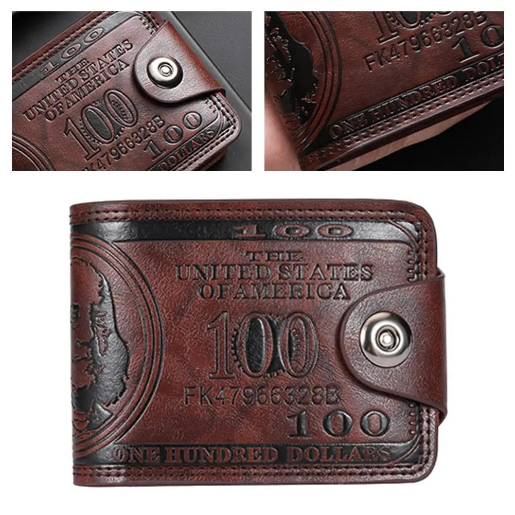 Men's 100 Dollar Bill Embossed PU Leather Wallet Men's Wallet Richie's