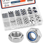 175Pcs M3–M10 Carbon Steel Hex Lock Nut Assortment Kit Hex Lock Nut Kit Richie's