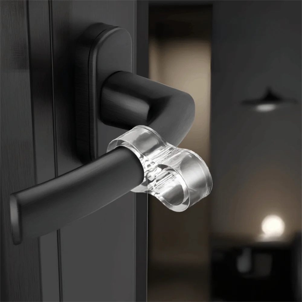 Silicone Door Handle Bumper – No-Drill Wall Protector Ring Door Handle Bumper Richie's 2 Holes Clear
