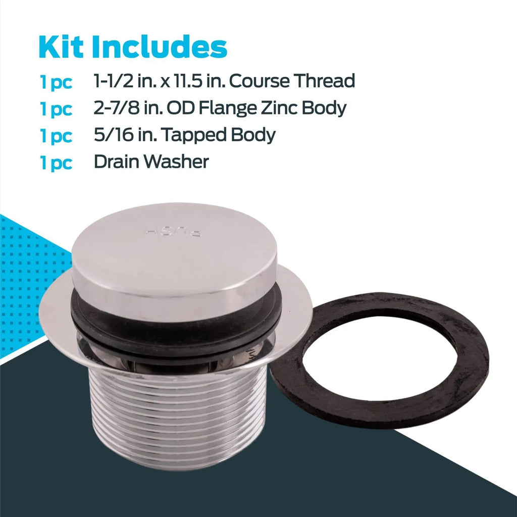 Bounce Bath Drain Kit – Flange, Washer & Bath Plug Bath Drain Kit Richie's