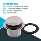 Bounce Bath Drain Kit – Flange, Washer & Bath Plug Bath Drain Kit Richie's