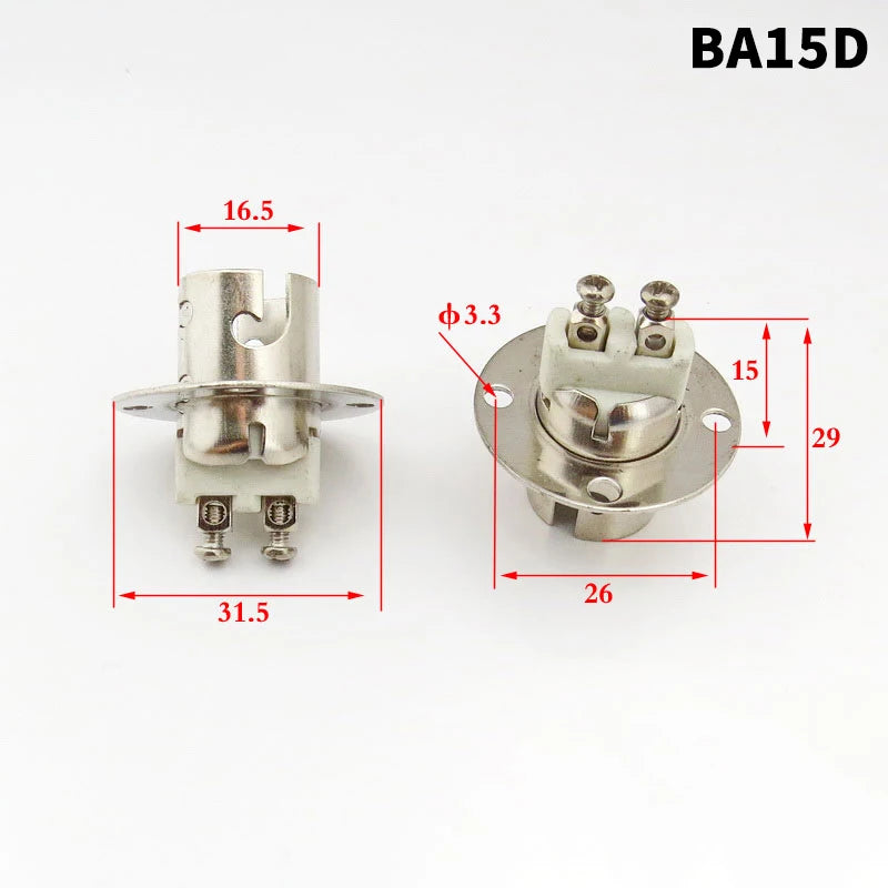 BA15D BAY15D Copper Lamp Holder Base | 1156 1157 Socket Lamp Holder Socket Richie's BA15D