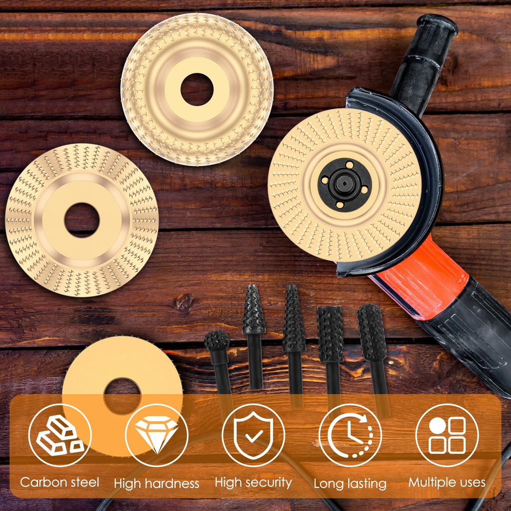 Wood Carving Disc Set – Angle Grinder Grinding Wheel & Burr Rasp Wood Carving Disc Set Richie's
