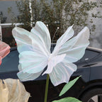 50cm Giant 3D Silk Gauze Artificial Butterfly Wedding Decor Party Decoration Prop Richie's white-style1