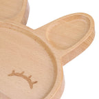 Wooden Bunny Kids Divided Serving Tray – Anti-Spill Cartoon Kids Wooden Tray Richie's