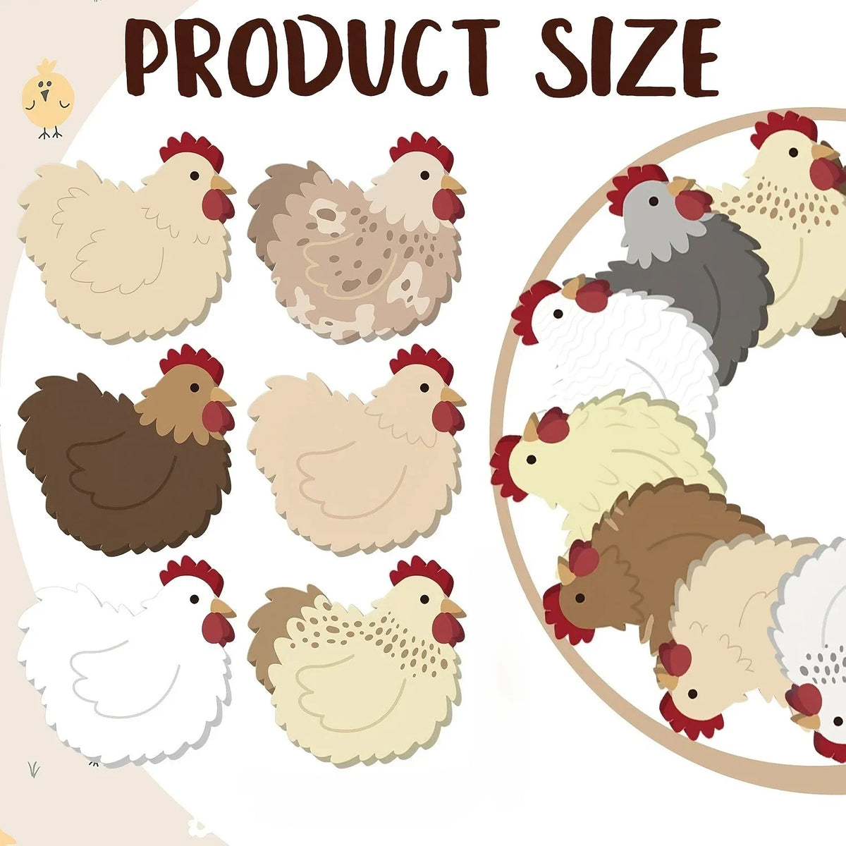 12 Pcs Kawaii Chicken Sticky Notes – Cute Self-Adhesive Memo Pads Sticky Note Pads Richie's