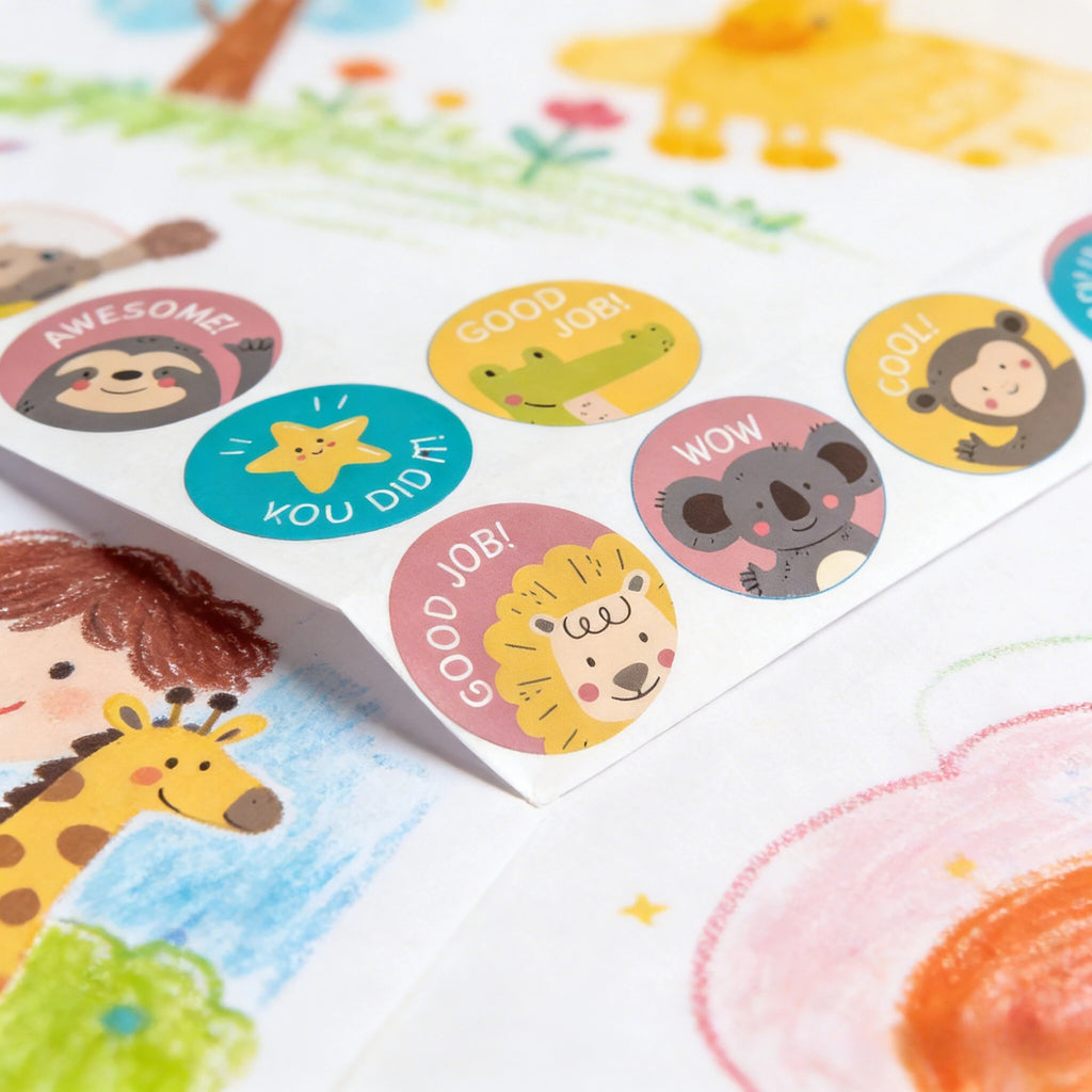 500pcs Cute Animal Stickers Roll – Craft & Gift Packaging Decorative Sticker Roll Richie's